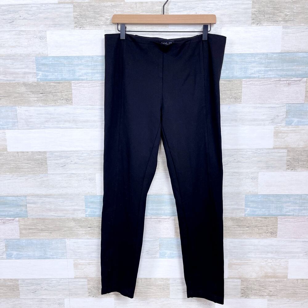 Rachel Zoe Tummy Control Seamed Ponte Skinny Pants Black Mid Rise Womens 12